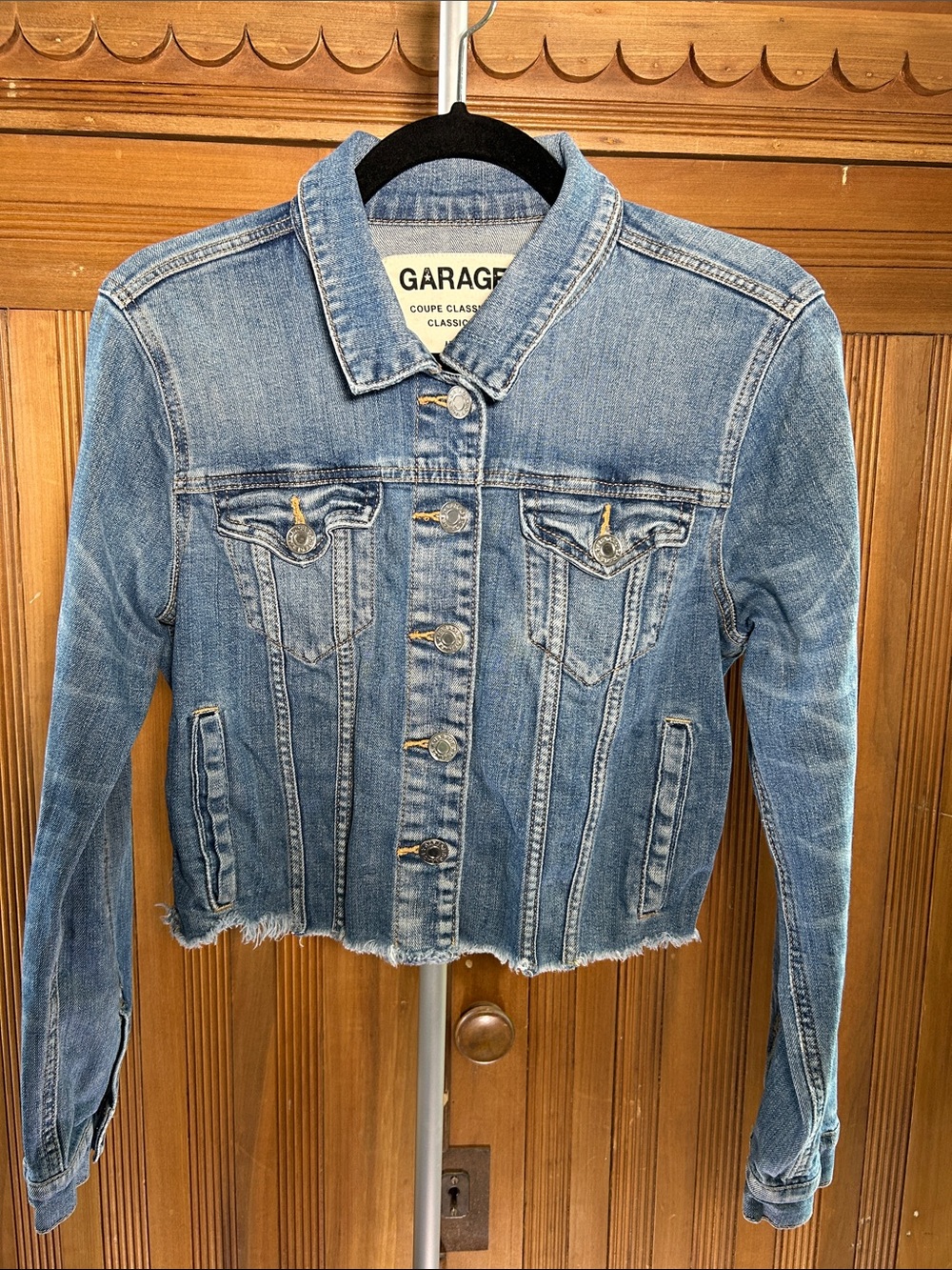Garage Light Blue Cropped Denim Jacket